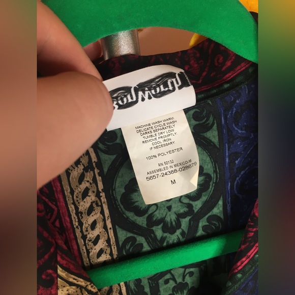 BonWorth | Women’s Multicolored Paisley Print Button Down Blouse Top - Picture 5 of 11